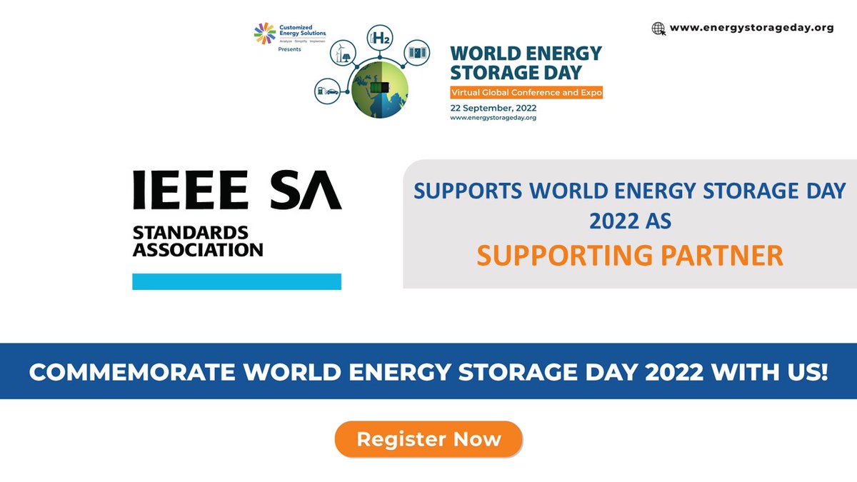 StorageDay's tweet photo. We welcome @IEEESA as our #supportingpartner for #worldenergystorageday on #22september #2022. @IEEESA is a leading consensus building organization that #nurtures, #develops, and advances #globaltechnologies. 

Join the momentum. Register today- https://t.co/NiBaCrgnkr https://t.co/8LqlqLuF2A