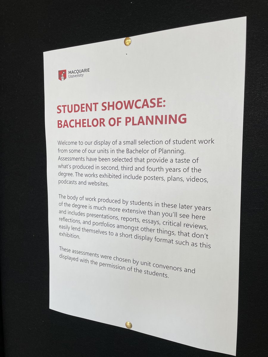 geoplanMQ's tweet photo. Beyond impressed by the fantastic student work on display in our Bachelor of Planning Student Showcase this morning, organised and hosted by Linda Kelly - podcasts, videos, visual models, plans and websites, all testament to the talent of our BPlan cohort! @socsci_mq @SocSciWeek https://t.co/ic5lPgN3zq