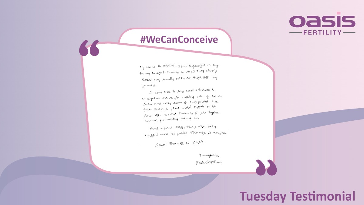 oasisivf's tweet photo. The parenthood journey is unique to each couple. Let us listen to one such couple who became happy parents with the assistance of Oasis Fertility, Vijayawada.
#oasisfertility #OASISINDIA #ivfsuccessstory #IVF #ivfjourney #WeCanConceive #ReproductiveMedicine #ART https://t.co/gViUSKCs7K