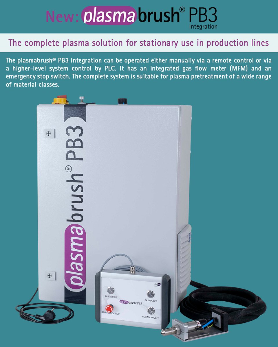 RelyonPlasma's tweet photo. New: The #plasmabrush PB3 Integration is a complete solution that operates with the same #nozzles as the plasmabrush PB3. It can be operated manually with a #remote control or by connection to a higher-level control system. More product information: https://t.co/GA8aaFW9eu https://t.co/TsJUf4kgIL