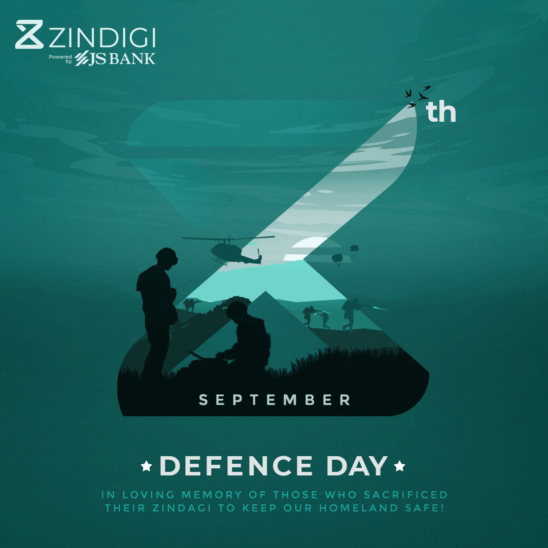 Team Zindigi is honoured to pay tribute to the brave souls, who sacrificed their Zindigi for ours in 1965. 

We always will be indebted to them, and promise to not let their sacrifice go in vain. 🇵🇰 

Download Zindigi App now: onelink.to/dj6vvh

#SimpleKaro #Zindigi #6sep