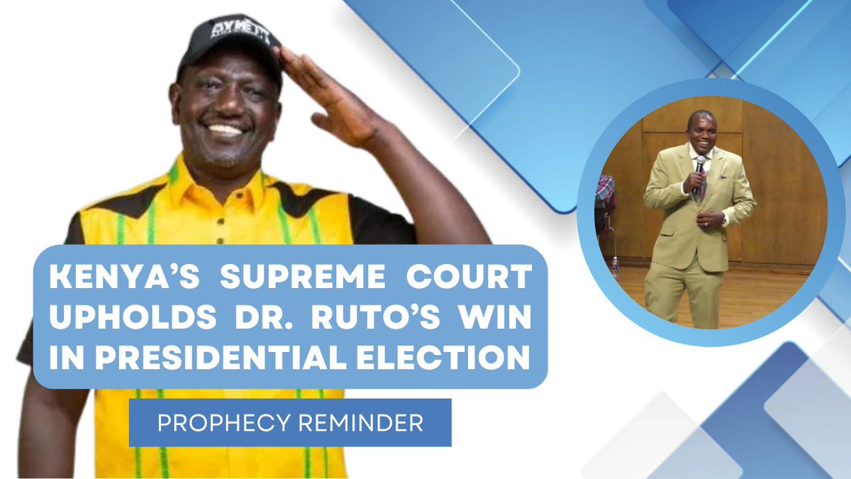 Kenya’s Supreme Court upholds Dr. Ruto’s win in presidential election - Prophecy Reminder
youtu.be/3MuMCFvOyy8
#kenya #KenyaKwanza #KenyaDecides #kenyasupremecourt  #Rutothe5th