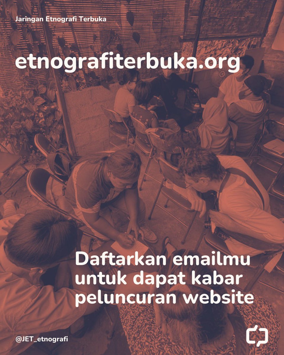 Ingin dapat kabar terbaru dari JET?

Website kami sedang dibangun. Supaya dapat kabar peluncuran website, silahkan daftarkan emailmu di etnografiterbuka.org