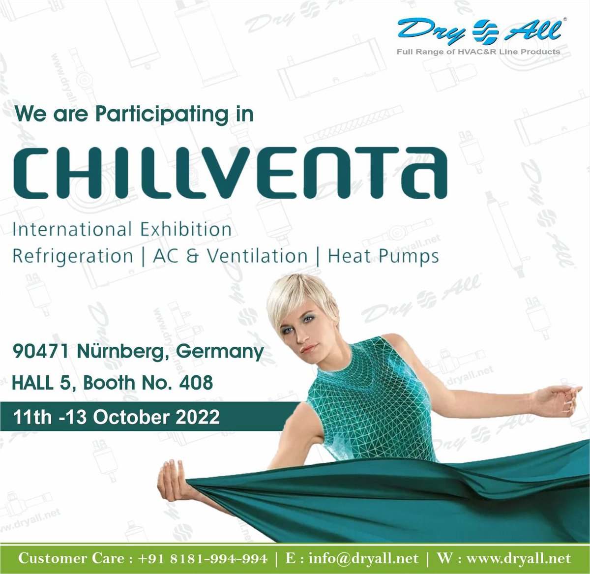 DryAll_'s tweet photo. We are elated to be participating  
in the World’s Leading Exhibition for Refrigeration &amp; Airconditioning Technology: Chillventa 2022.

Looking forward to seeing you!

#Chillventa #Nuremberg #Chillventa2022 #DryAll https://t.co/jPxV2OKIp2