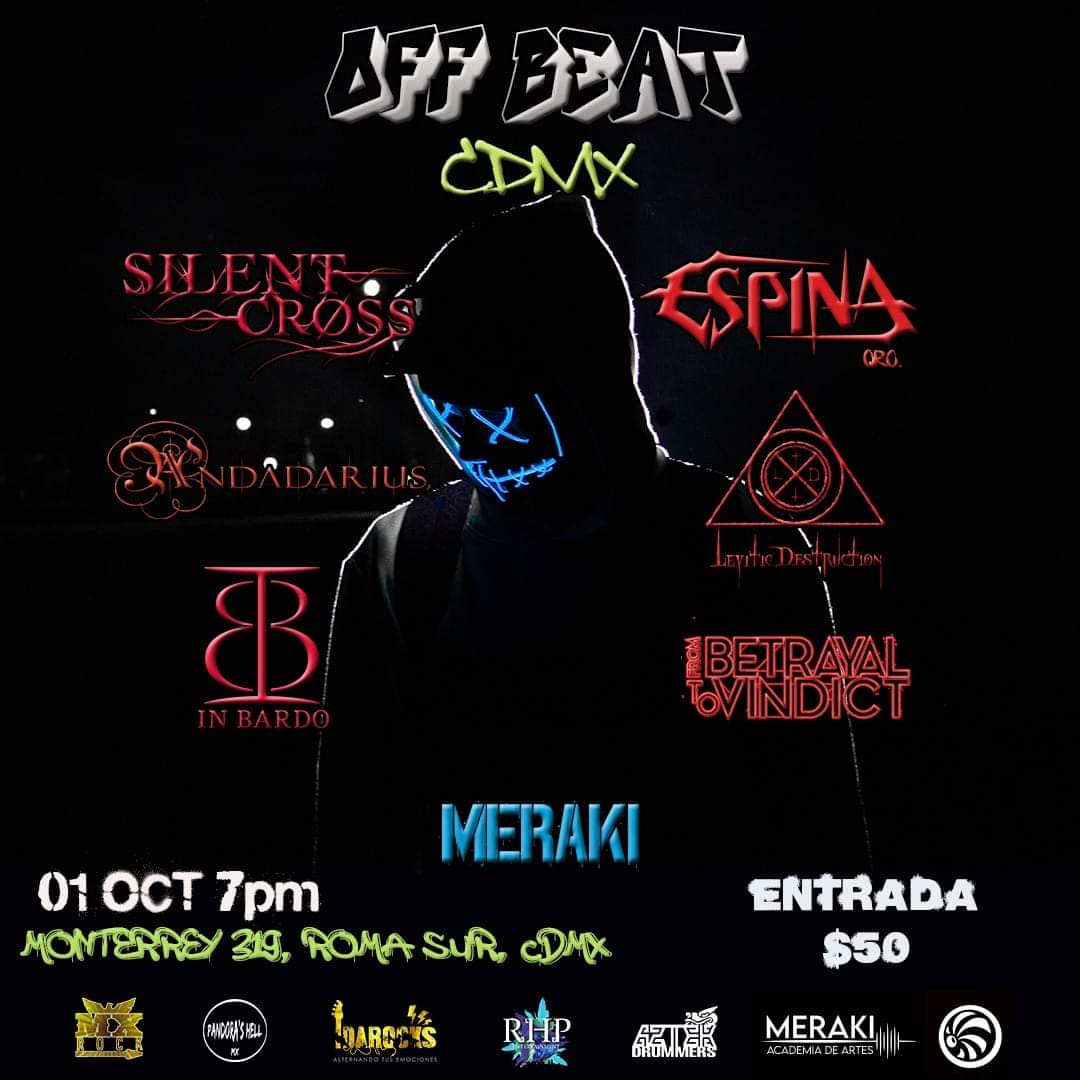 Andadarius's tweet photo. Off beat #CDMX 🎧
Alterna tus sentidos con #Espina desde #Queretaro, #SilentCross, @LeviticDestruc1, #InBardo, @FBTVTheBand y @Andadarius_Band😈🤟
📍Meraki 7 p.m.
#RockHardProgProds
#AztekDrummers
#Idarocks
@mxrock_
#PandorasHellMx
#Merakiforo https://t.co/auaHHTdAvK