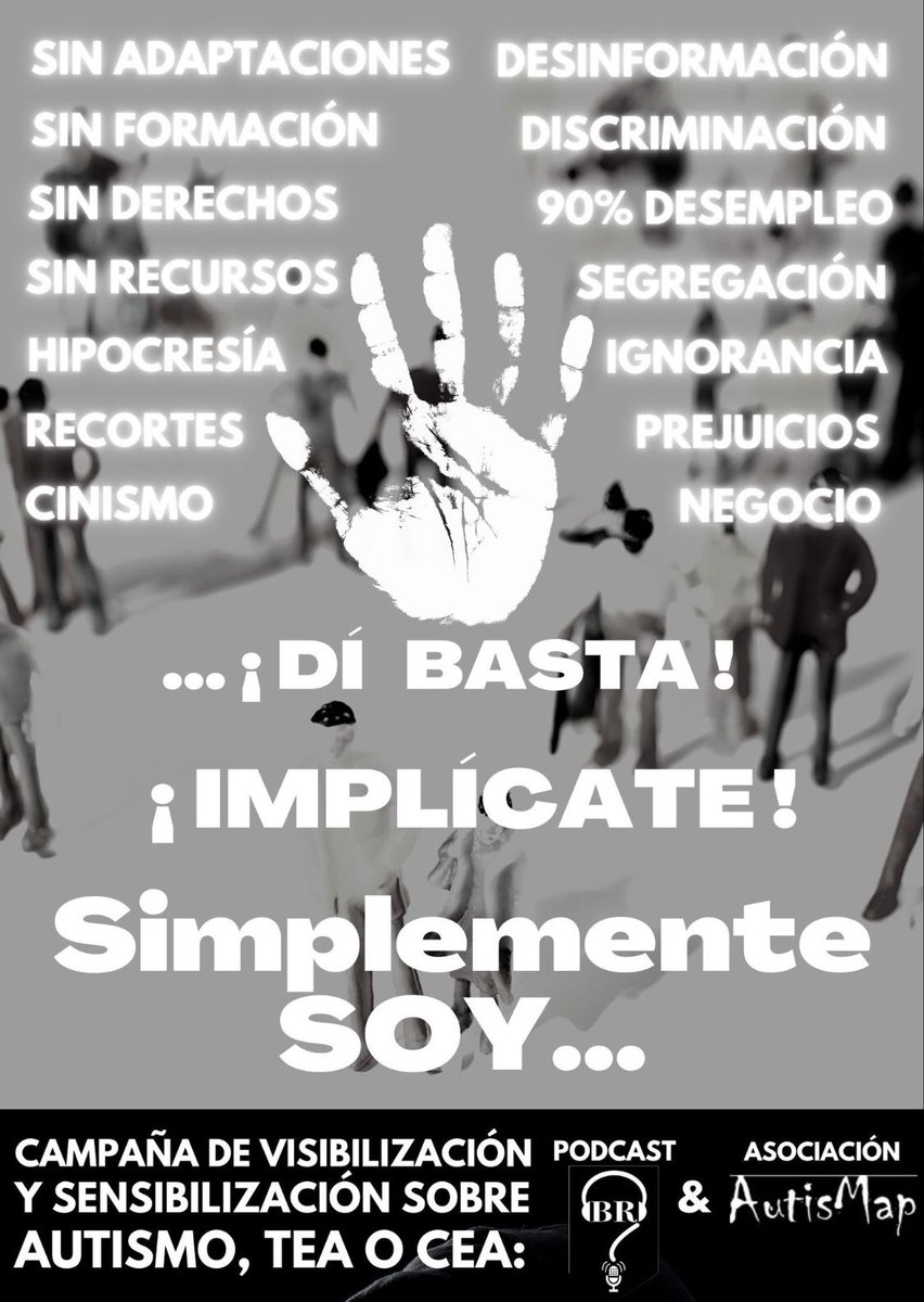 ⚠️  👉 Campaña Difusión Autismo. Súmate a la campaña de visibilización y sensibilización del Autismo via <a href="/BuscadoresTea/">Buscadores de Respuestas AUTISMO / TEA / CEA</a> y <a href="/AsocAutisMap/">AUTISMAP</a>  👉 Escucha audio go.ivoox.com/rf/91874377 y tamb bit.ly/3RiGHAi ¿Te atreves a decir basta? ¿Nos ayudas con difusión? 🙏🏼 💪 #yodigobasta