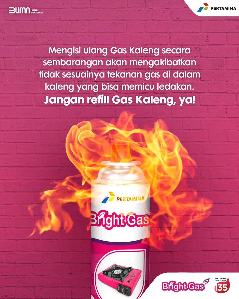 Moms, Gas Kaleng itu tidak untuk diisi ulang ya karena sangat berbahaya jika dilakukan pengisian ulang secara sembarangan. Tekanan gas yang tidak sesuai ketentuan akan memicu ledakan lho.