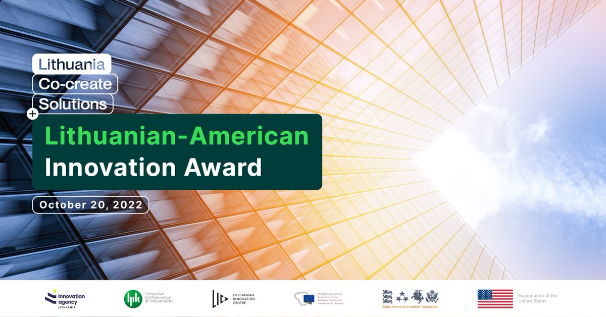 Baltic-American Freedom Foundation, and the U.S. Embassy in Lithuania, together with Innovation Agency Lithuania announce a call for applications for the Lithuanian-American Innovation Award🏆
Apply here till September 23:
bit.ly/3cPo6Nr