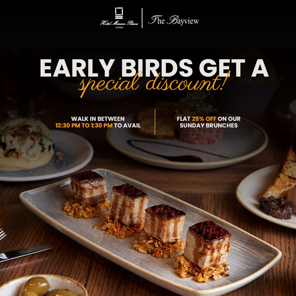 Make the most of this discount and join us early for our Sunday Brunch!
Don’t miss out on this Early Bird Offer!
For reservations - 7045945121
#HotelMarinePlaza #ALuxuriousExperience 
.
#SundayBrunch #EarlyBirdOffer #WeekendBrunch #HotelDeals #Coffee #Brunch #Sunday #Foodgasm