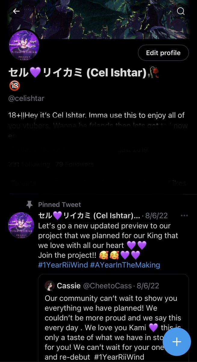 celishtar's tweet photo. This is an end to my chapter being honored to be @CheetoCass helper & part of her #AYearInTheMaking team. It was the most fun ride I’ve ever been on for any projects I’ve done/part of ever. Thankies for giving me a new experience.
Love you @RiiKami your existence gave me this 💜 https://t.co/1PsaDDj0Kx