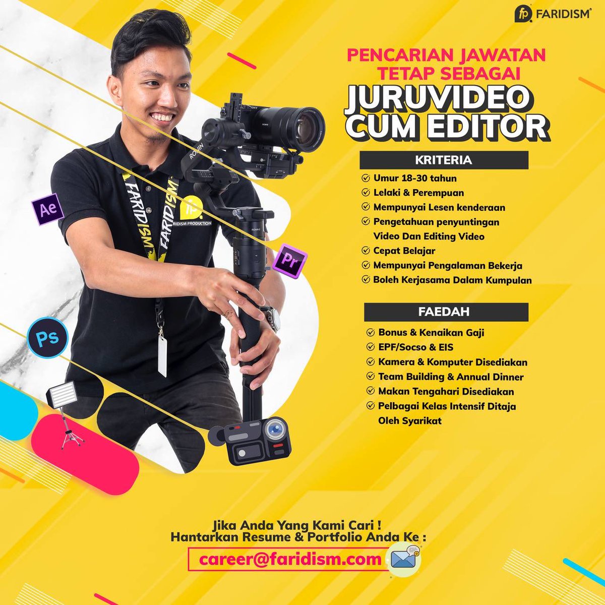 faridismpro's tweet photo. Vacancy alert‼️
jom guys send resume korg utk join team faridism atau sharekan pada kawan2 korg yang tengah struggle cari kerja tu🤩 #vacancykl #kerjakosong #jawatankosong
@MauKerjaMY @Peluang_KerjaMY @Oh_KerjaKosong @Peluangkerjaya https://t.co/NkK51VOo2l