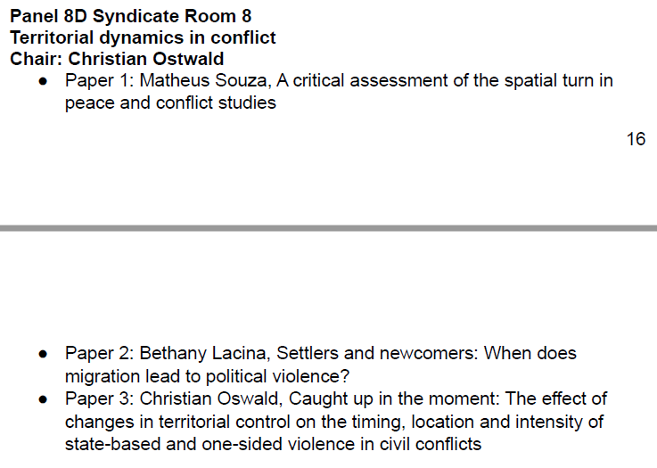 MatheusACSouza's tweet photo. Super excited to be heading to Belfast for the @CRS_INFO! If you're interested in the #spatialturn in #peaceandconflictstudies and the role of #territory in conflict contexts, mark your📅and join us on Panel 8D starting at 9.00 this Friday (September 09). https://t.co/7YzQglpsmS