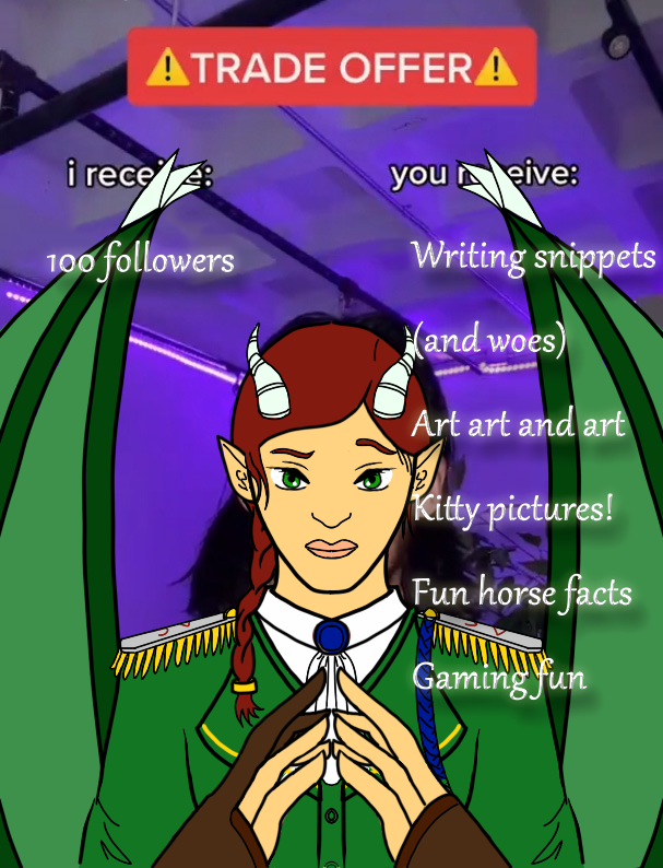 gg_gladius's tweet photo. Hello yes there are now 4.5 days left until the 100 follower bet ends and we're 12 away here are all the cool things I can offer (we're gonna ignore that I used the version with the dude still in here hahahaha I worked on this all afternoon halp ;;.;;) https://t.co/JFir8izz7p