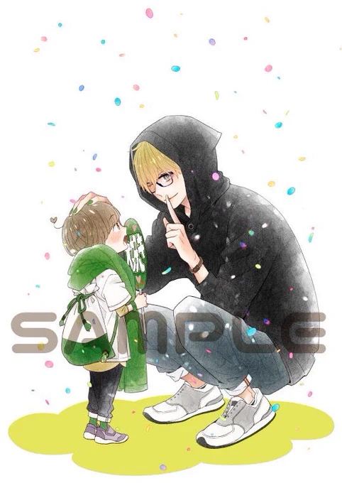 こちらのフェア用に描き下ろしたイラストでグッズを作って頂きました。フロマージュさん、コミコミさんでご予約受付中。ご応募お待ちしております〜 