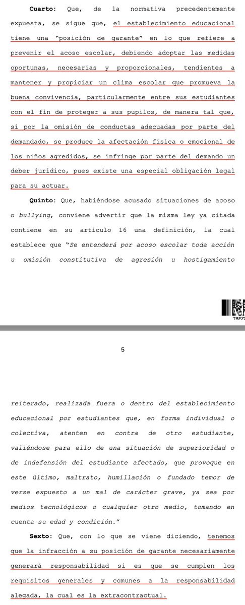 LuisCorderoVega's tweet photo. CS (5.9.2022, rol 19027-2021) establecimiento educacional tiene "posición de garante" en lo que se refiere a prevenir el acoso escolar. Su infracción genera responsabilidad (administrativa y civil extracontractual). Resolución que aplica sanción tiene presunción de veracidad. https://t.co/llA971cKug
