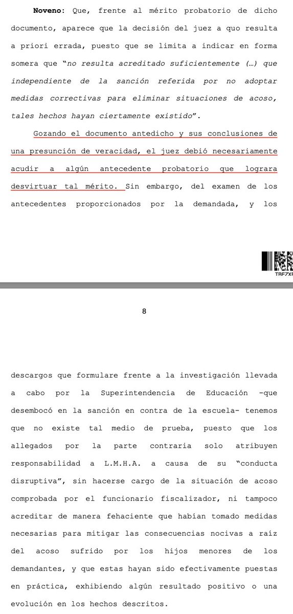 LuisCorderoVega's tweet photo. CS (5.9.2022, rol 19027-2021) establecimiento educacional tiene "posición de garante" en lo que se refiere a prevenir el acoso escolar. Su infracción genera responsabilidad (administrativa y civil extracontractual). Resolución que aplica sanción tiene presunción de veracidad. https://t.co/llA971cKug