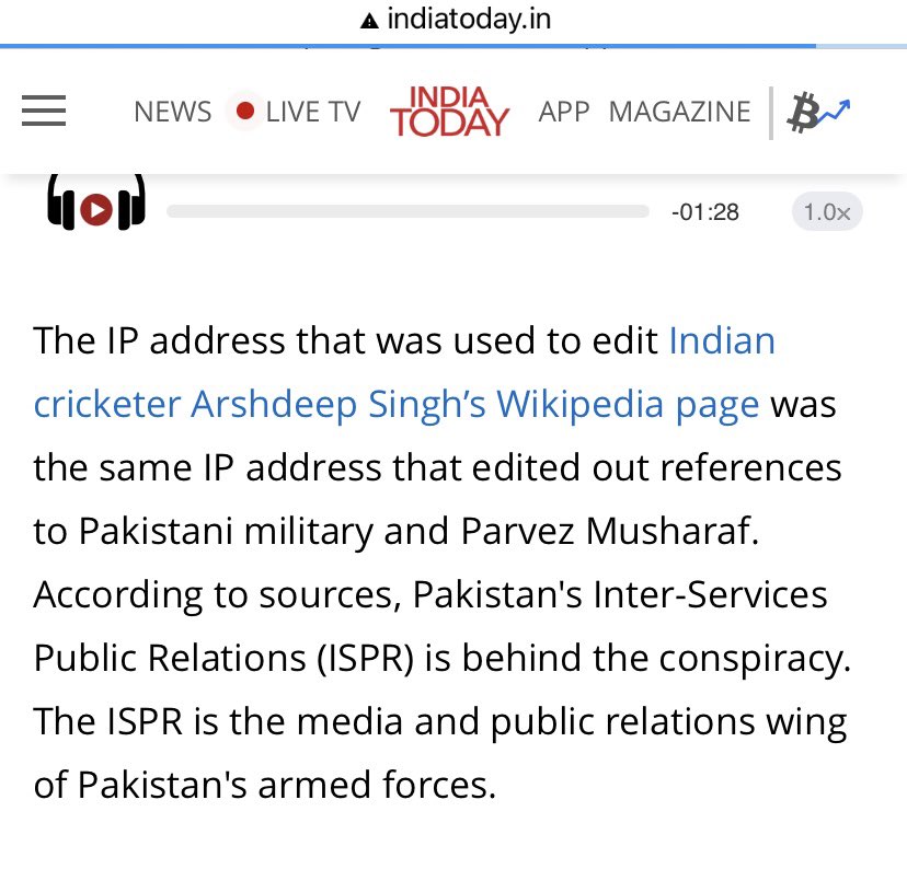 So, Pakistan link emerges in tampering of cricketer Arshdeep Singh's Wikipedia page where Khali!stan! word was added after India lost to Pakistan in the match. The toolkit was equally promoted by libbies from our country.