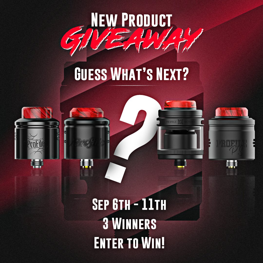 wotofoofficial's tweet photo. NEW PRODUCT GIVEAWAY - Guess what's Next?🎊🎁
How to join:
1. Comment product type in comment,for example: RTA, RDA.
2. tag 3 friends and share this post.
3. Like&follow our @wotofoofficial
We will randomly pick 3 winners on Sep 12th.
Good Luck
#wotofo #profilerda #profilerta https://t.co/yIqHHAgxcq