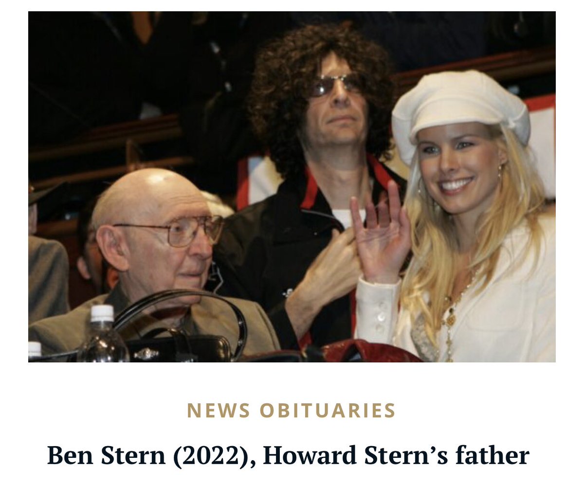 HappyCorgiPlays's tweet photo. RIP Ben Stern (99) 🥺 #howardstern #benstern https://t.co/AniA6qxl2b