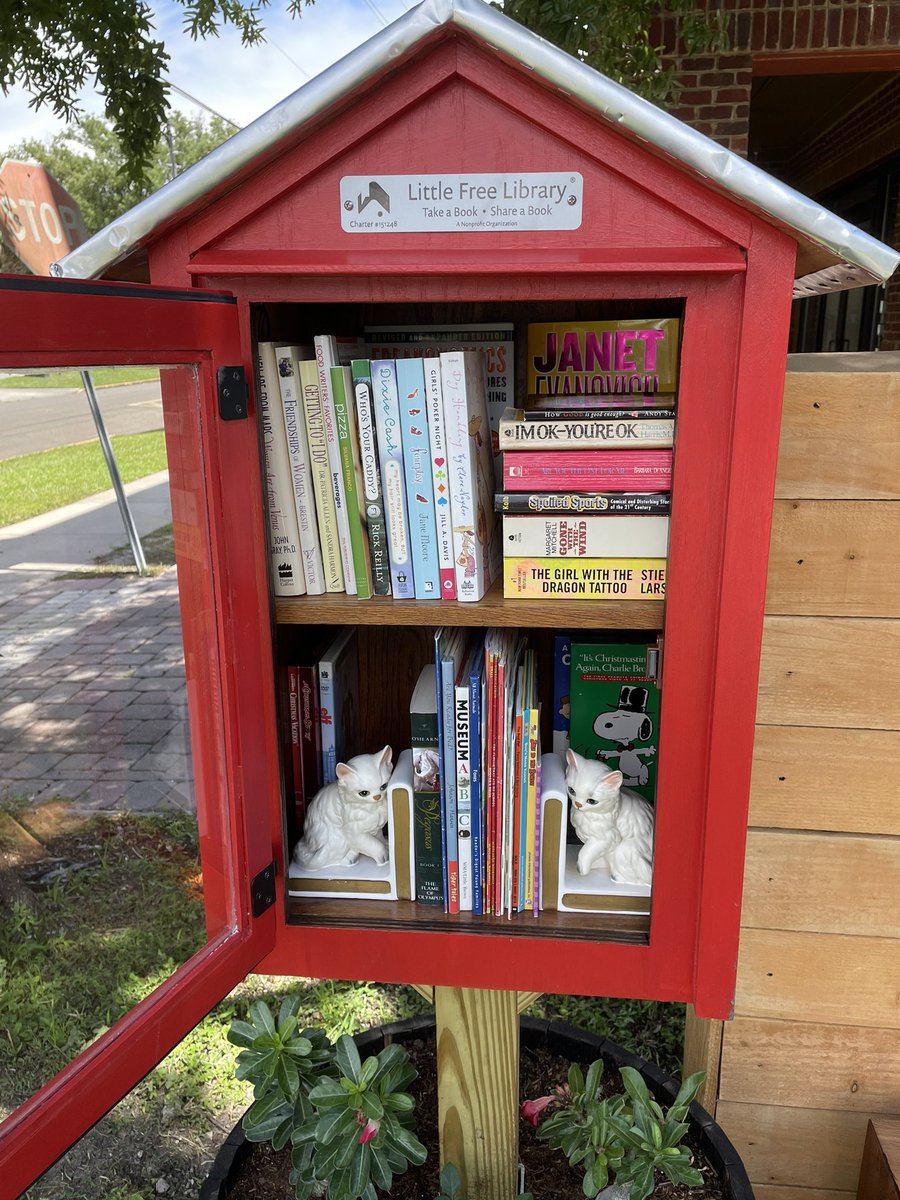 kdmorris7's tweet photo. So excited for my @LtlFreeLibrary to go live this weekend!  Offering both adult and children’s books. @Freakonomics original hardback was the first book enjoyed!  🙂 https://t.co/M6RSCq7d7N