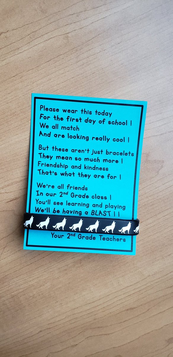 amy_brosius's tweet photo. We gave our precious kiddos matching bracelets this year to remind them that they are an integral part of our school family. Our take on friendship necklaces. What is amazing is that two weeks later, many students are still wearing them each day! @WoodardCFISD #allinwolfpack https://t.co/ZzJFbIrbRV