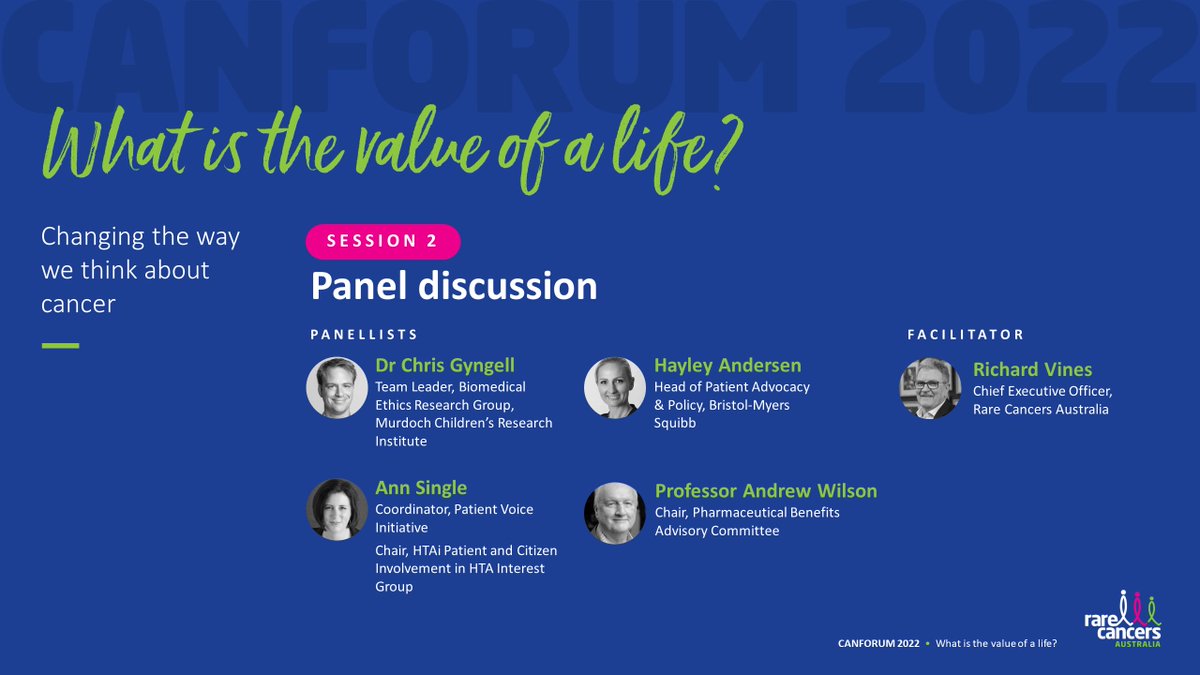 RareCancers's tweet photo. Is providing Australian #cancerpatients with subsidised access to the latest treatments a cost or investment? You wonโt want to miss this conversation. Tune into the #CanForum2022 livestream now to watch the discussion unfold https://t.co/cBrrZK3gDE #changingcancercare https://t.co/Ts6FLaJv0v
