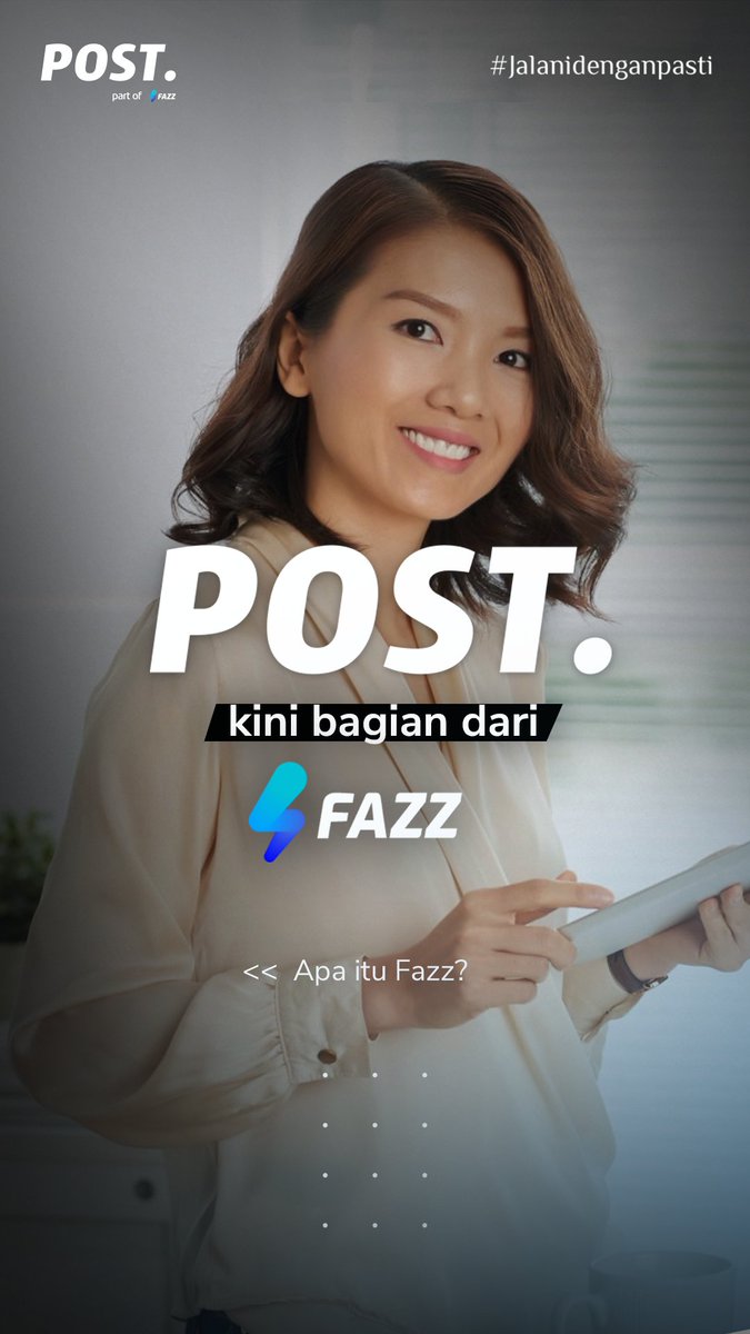 POSTapps's tweet photo. Dengan penuh kebanggaan, kami ingin umumkan bahwa POST. kini terintegrasi dalam satu Fazz! Apa itu Fazz dan apa saja pengaruhnya buat bisnismu? Simak yuk. [Utas] https://t.co/VZztiC4FMk