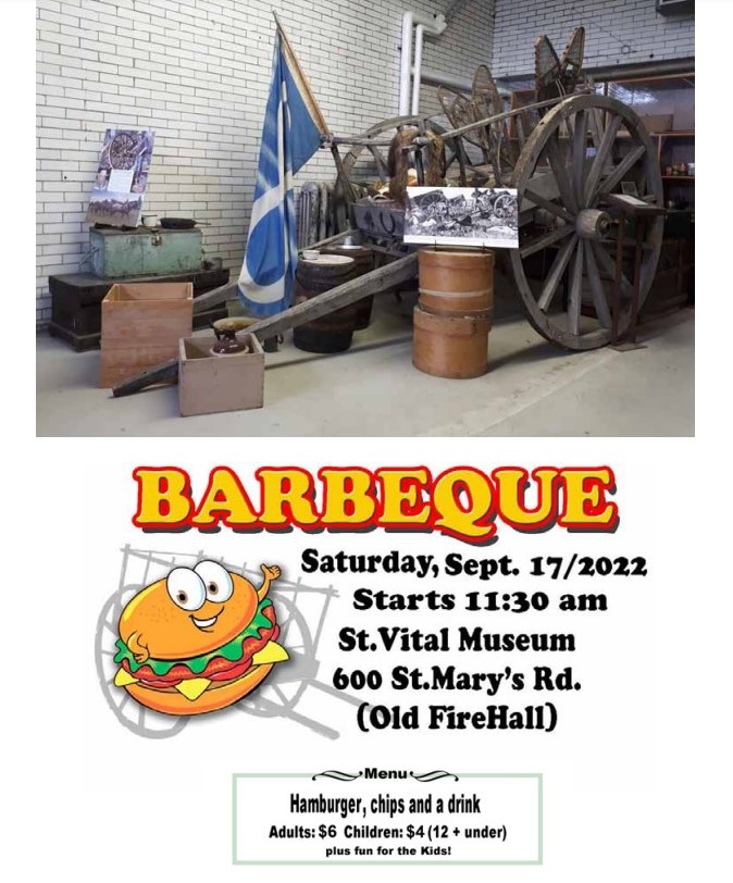 Join us on Saturday, September 17th for the annual St. Vital Museum Fall BBQ! Tell your family and friends! Expect fun and food for all! 🥳
