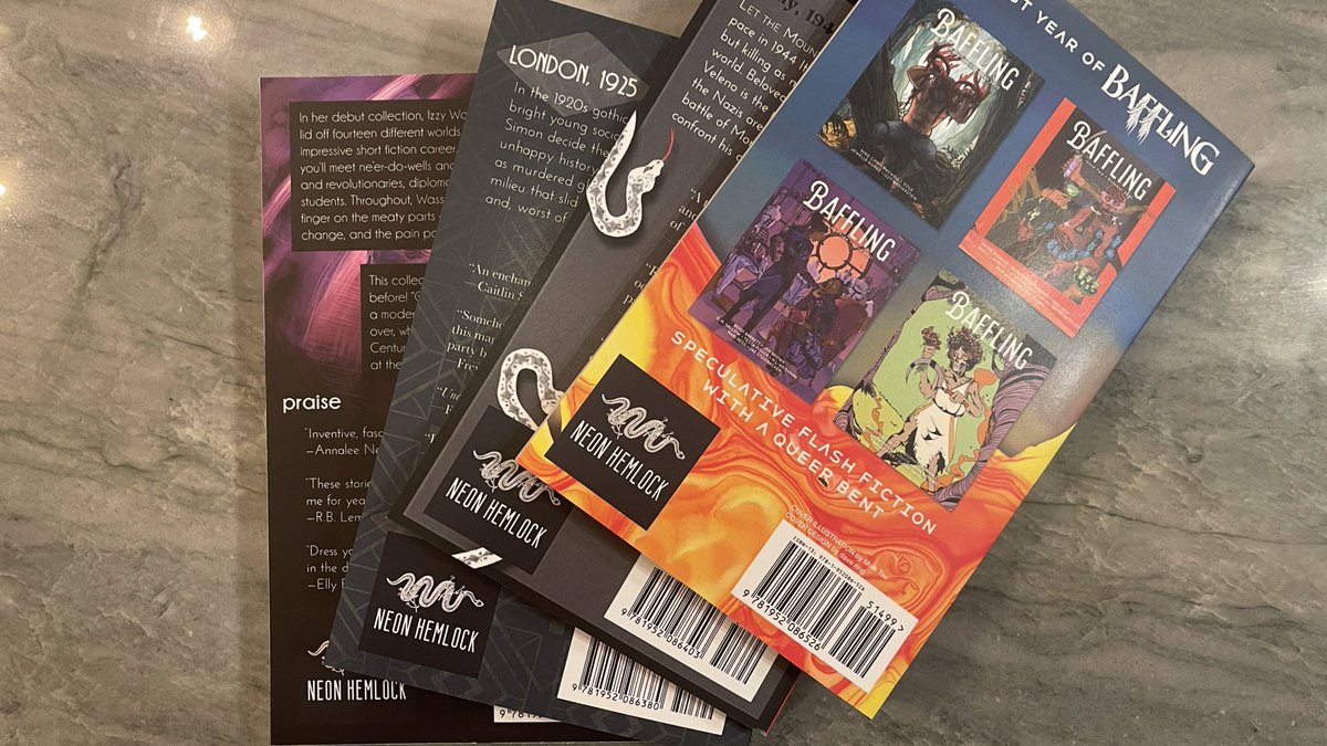 This far for your 2022 consideration:

Novellas:
LET THE MOUNTAINS BE NY GRAVE @jackdaw_writes 
UNCOMMON CHARM <a href="/anoteinpink/">Kat Weaver</a> <a href="/eudaemaniacal/">emily b</a> 

Antho:
BAFFLING YEAR ONE <a href="/slickhop/">[dave ring]</a> <a href="/ethereallad/">Craig Laurance Gidney</a> <a href="/g_etoniru/">Gabriella 🇵🇸</a> 

Collection:
ALL THE HOMETOWNS YOU CAN’T STAY AWAY FROM @izzyxen
