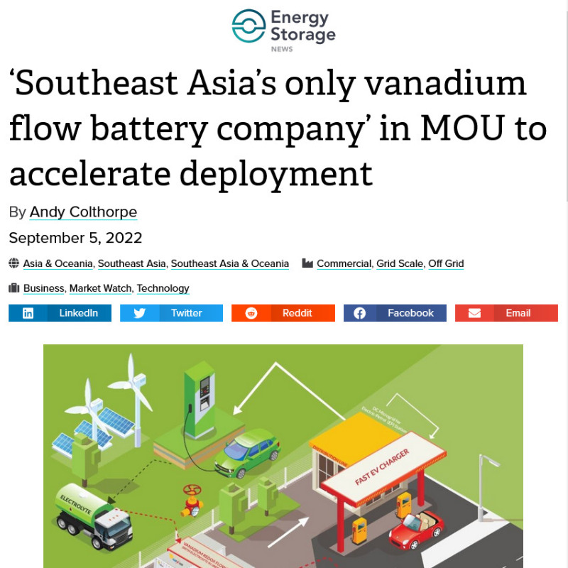 Vanadium_EU's tweet photo. "The potential partnership would seek opportunities to deploy VFlowTech’s systems at Advario terminal facilities, leveraging Advario’s land and renewable energy infrastructure like rooftop solar PV systems for projects."

#vanadium #vrfb #batteries