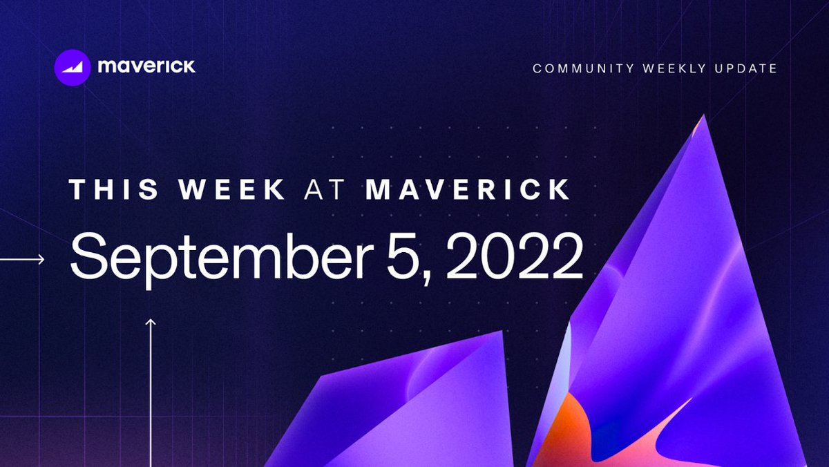 mavprotocol's tweet photo. 📰 Maverick Weekly Update 📰
🌐Protocol Update:
1 week countdown to our 3rd testnet launch🔥! At launch, we will:
- Reveal new AMM design;
- Update UI design;
- Launch testnet reward program
 
Can’t wait to share all of the above with you!
🧵 1/3 Continue👇 https://t.co/ftwpqRczwe