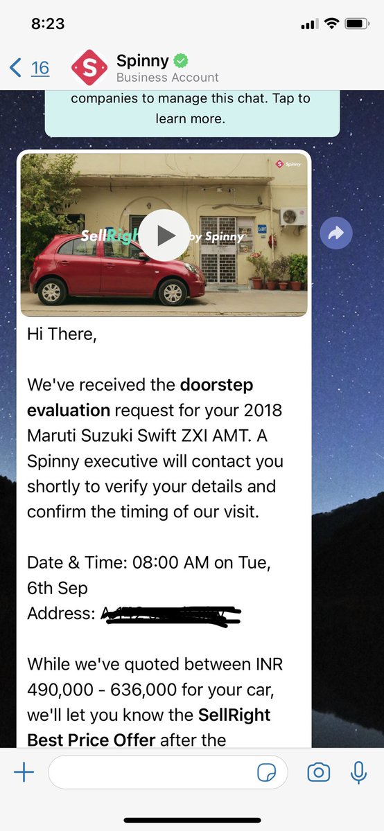 dreamwheelsin's tweet photo. @myspinny @SpinnyCare @autocar really #terrible #service by Spinny, having given a confirmed appointment online and whatsapp confirmation,have not sent a rep to do evaluation nor called back . https://t.co/LHGA3L75fy