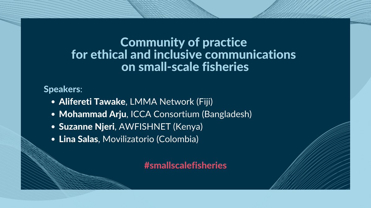 Starting in 5⃣0⃣ minutes 👇🏼 bit.ly/3QcyUCV 🕑 10am Dhaka / 2pm Sydney / 4pm Suva Learn about the united #smallscalefisheries call to action and discuss SSF participation in #UNOceanConference
