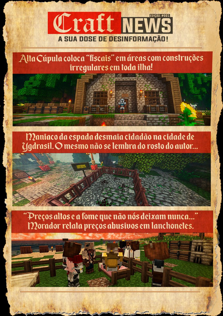 henristonetv's tweet photo. Nossa 1° edição do Jornal na cidade do nosso servidor Minecraft! Tá esperando o que pra vim jogar com a gente? https://t.co/K9XZy9BK5c
