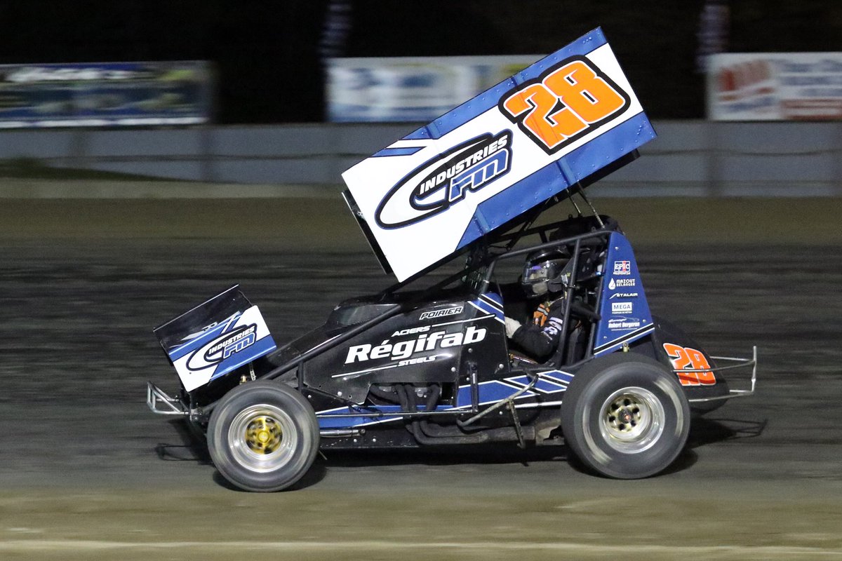 KoTSprints's tweet photo. Jordan Poirier took a break from his American conquest and scored the Pinty’s #KnightsOfThunder win Sunday night at Brighton Speedway. Recap and statistical report available here: https://t.co/Gl2lz5GQU2 https://t.co/TTw9BDfQoB