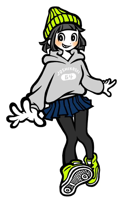 これも3年前くらいに描いたやつだ!制服にパーカー着る女子が大好きでねぇ… ゴツめスニーカーも好きでねぇ…( ^ω^ ) 