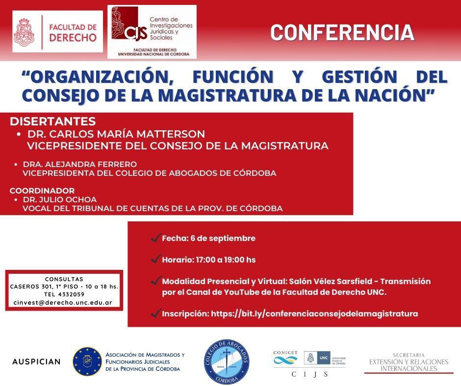 Disertaciòn . Martes sobre Consejo de la Magistratura