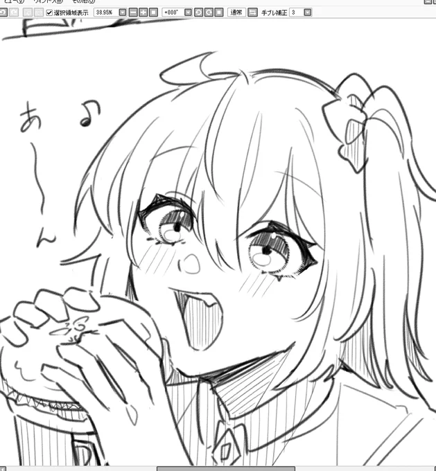 お顔可愛く描けて嬉しい～!!!「 