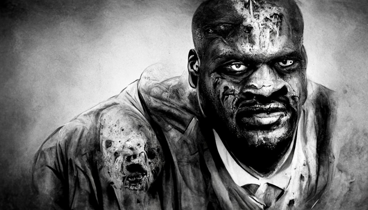 celb_zombie's tweet photo. On his recent trip down under unfortunately @SHAQ got caught up in the zombie apocalypse.

#ZombieApocalypse
#ZombieCelebrities
#shaq https://t.co/RXYL9LsjiZ