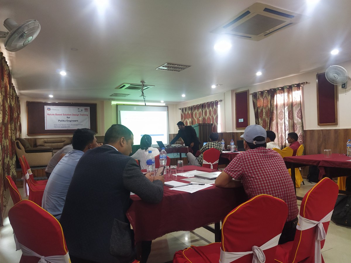 Some snaps of Nature-Based solution design training conducted by NCCSP2 at Surkhet. 
Training has been given to engineers and sub-engineers of the municipalities to enhance the knowledge for resilient LAPA (infrastructures) designed in harmony with nature.
