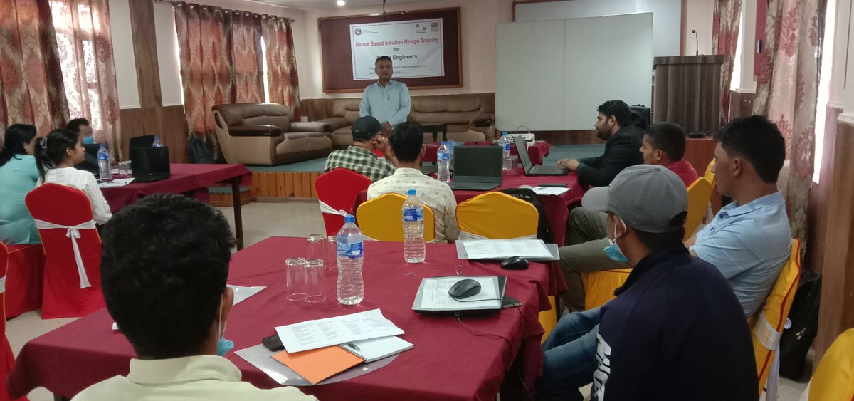 NCCSPGoN's tweet photo. Some snaps of Nature-Based solution design training conducted by NCCSP2 at Surkhet. 
Training has been given to engineers and sub-engineers of the municipalities to enhance the knowledge for resilient LAPA (infrastructures) designed in harmony with nature. https://t.co/Ik0IVs32TR