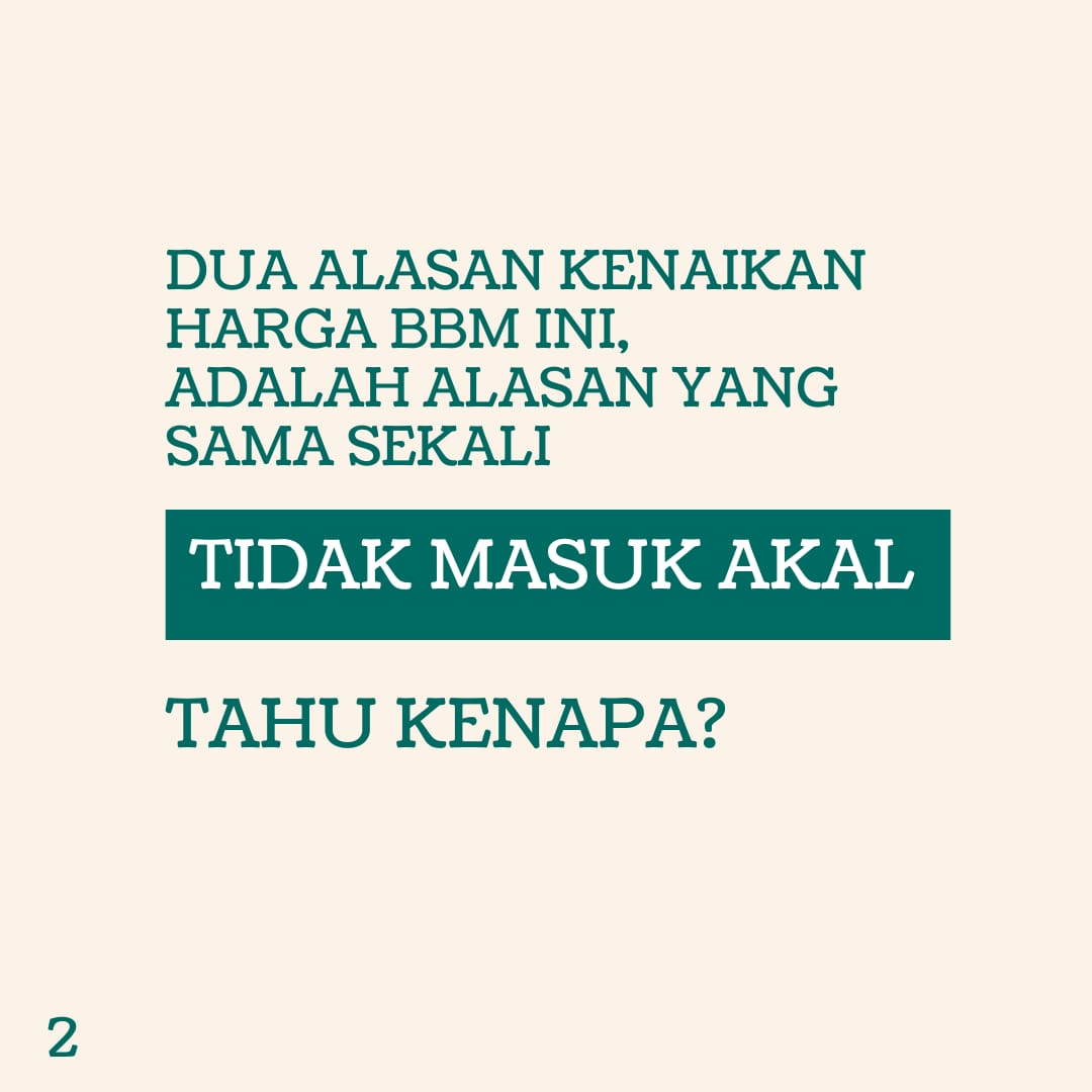 Octaviasudrmono's tweet photo. Innalillahi, harga BBM NAIK LAGI!? This is disaster for us, sebagai masyarakat kita mau gk mau "NGALAH" lagi atas kebijakan yg gak jelas dan plin plan😭 https://t.co/se9lN20JcB