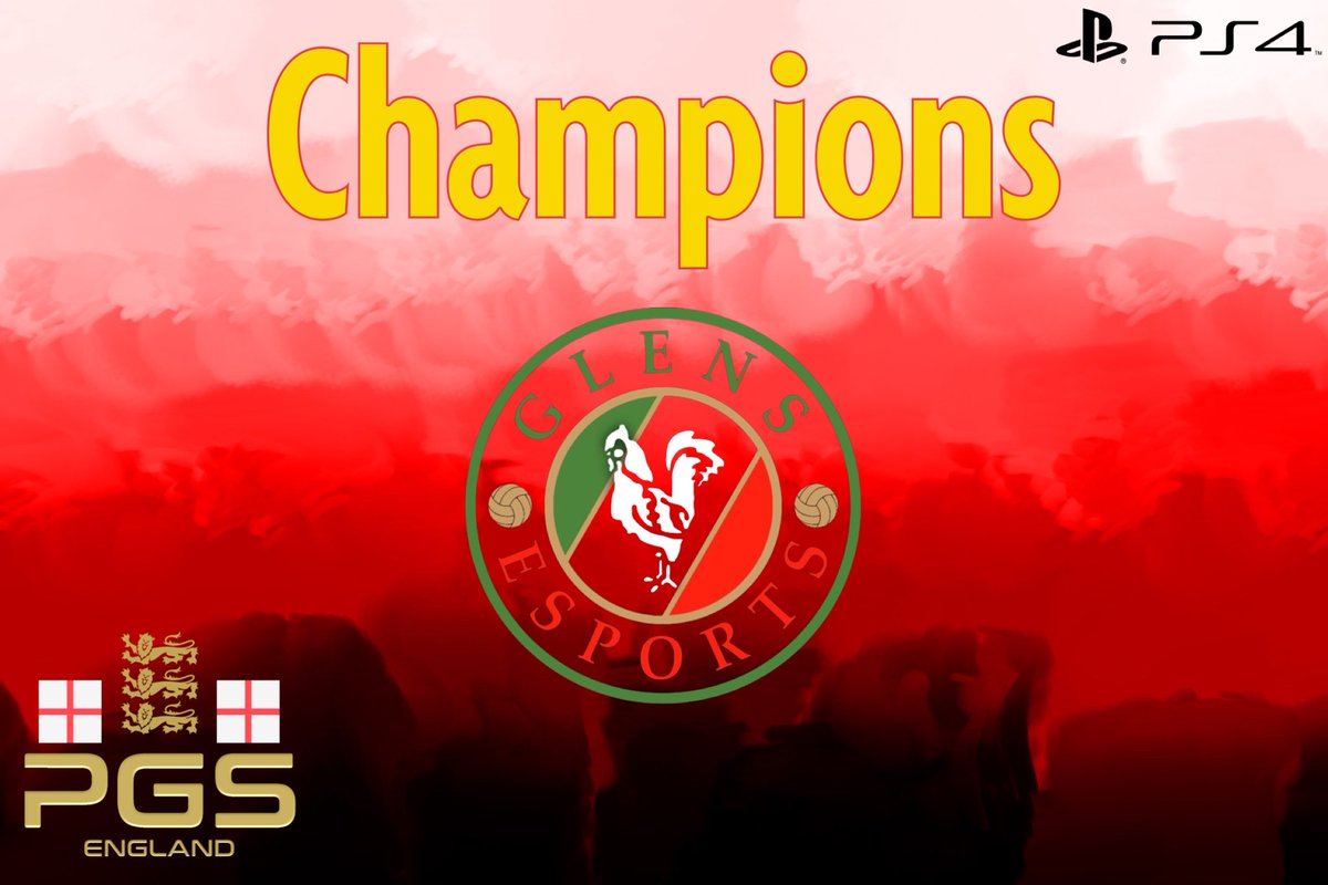 PgsEngland's tweet photo. PGS England Premiership 

🎮 PS4

1️⃣ @EsportsGlens 🏆 
2️⃣ @CarnageEsportss 

Congratulations to Glens eSports on the title, solid season 👏🏻 🏆 

Also well done Carnage eSports on coming 2nd 🥈👏🏻 

Proper close finish!! 😱

#TopLeague https://t.co/Va3pbmMb3U