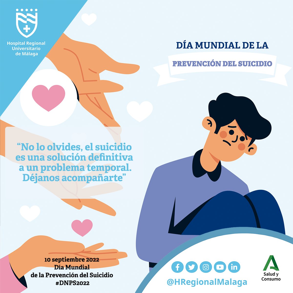 HRegionalMalaga's tweet photo. 🎗#SuicidePreventionWeek
El sufrimiento puede ser temporal. Pero el suicidio no es la solución al dolor, pedir ayuda sí lo es.
📞 024 Línea de atención a la conducta suicida
https://t.co/WcCOzuMNNe
#DMPS2022 #HRUMContigo #DíaMundialdeLaPrevencióndelSuicidio #Suicidio https://t.co/XaJSLHUpl4