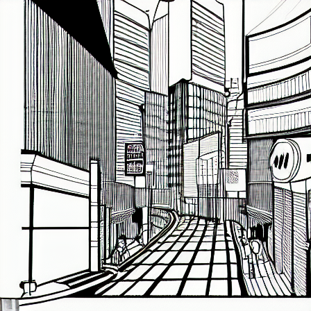 ローポリっぽい深夜の歌舞伎町を線画で出して(要約)で出てきたもの。 