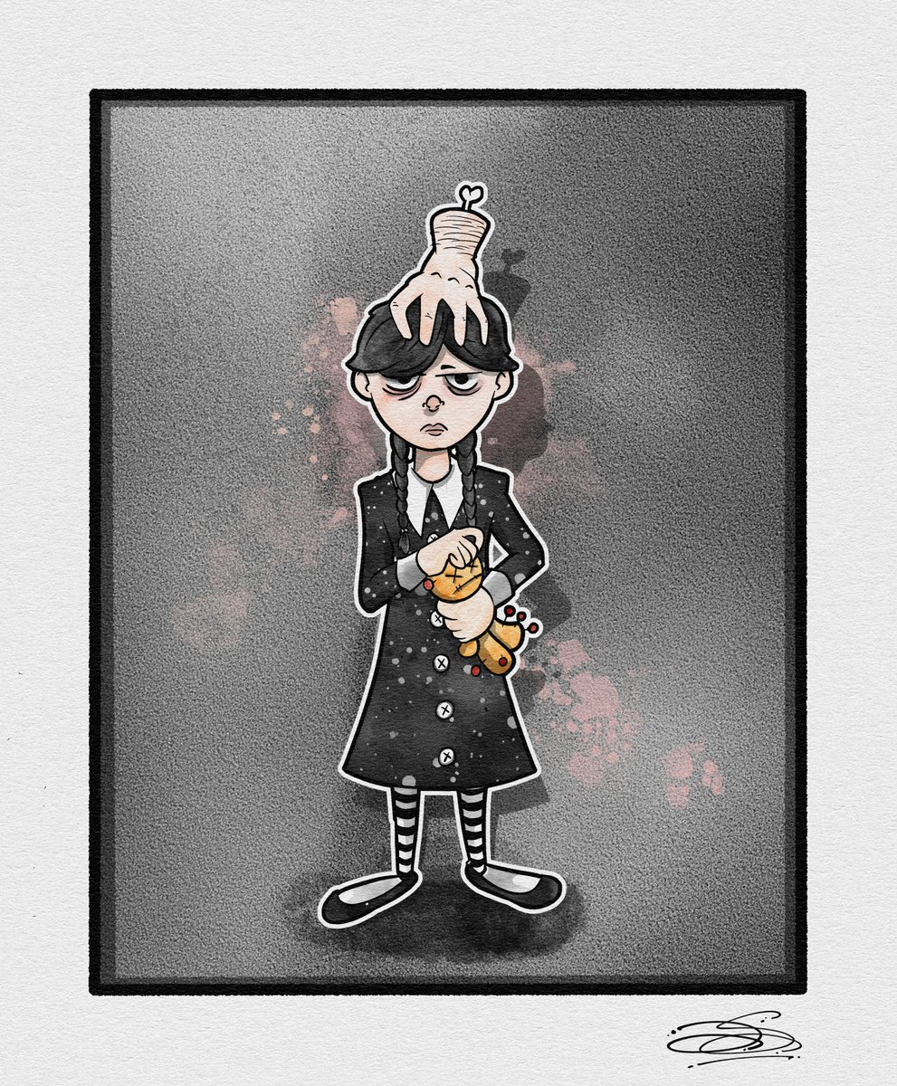 getdown_moses's tweet photo. Creepshow and Tell prompt "Black and White"
#cartoon #cartoonart #inkdrawing #clipstudiopaint #comicart #comics #comicartist #artistsontwitter #illustration #adams #adamsfamily #wednesday #wednesdayadams #netflix #timburton #voodoo #voodoodoll #thing @jennaortega  @TimBurtonArt https://t.co/dVPgPBIz62