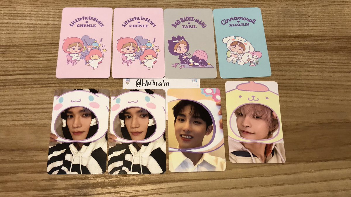 ✨ แลกการ์ด Sanrio  b ver✨

เรา
• Character เฉินเล่อ แทอิล เซียวจวิ้น (b)
• Selfie แทยง วินวิน หยางหยาง (b)

คุณ
• Character จองอู (a,b)
• Selfie โดยอง (b) จองอู (a,b)

ขาย 
คลต :ใบละ 50 ฿
เซลฟี่ : แทยง วินวิน 150฿,หยางหยาง 100฿
ค่าส่ง 30 ฿
#ตลาดนัดอซท #แลกการ์ดnct