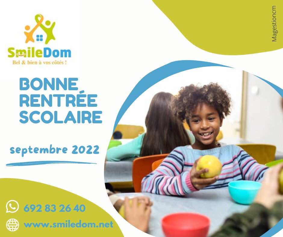 kenfack2_kelly's tweet photo. Bonne rentrée à vous, élèves et enseignants qui reprenez le chemin de l'école.
Afin d´assurer votre suivi #santé et celui de vos bouts de chou, abonnez vous massivement à #smiledom pour profiter de notre approche personnalisée.
☎️ 692 83 26 40
#smiledom
#beletbienàvoscotés https://t.co/1XpIKcl5cz