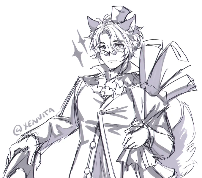 My hand is shaking pretty bad while doodling this for some reason... maybe it knows it'll be too powerful to put Hikaru in Clerk's outfit...#Hikawoo_art 