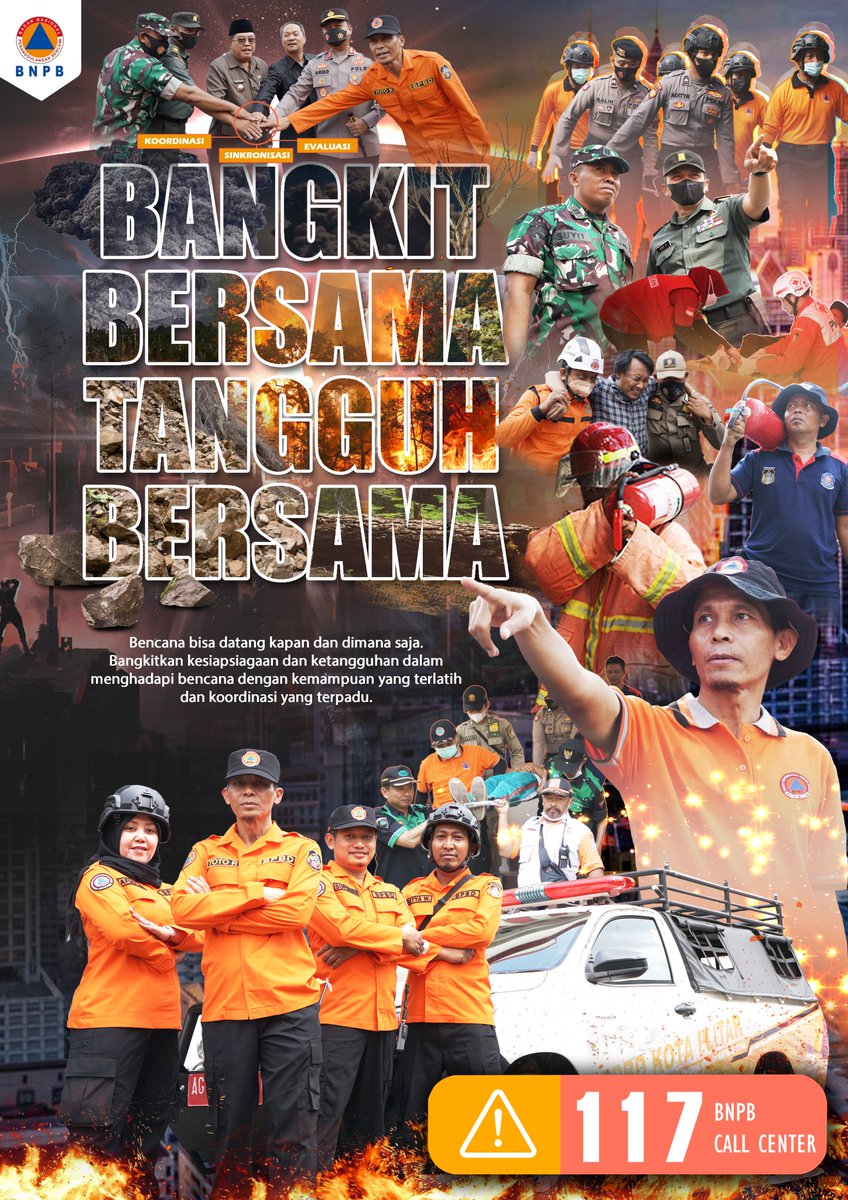 bpbd_kotablitar's tweet photo. Koordinasi - sinkronisasi dan evaluasi antar organisasi merupakan kunci kecepatan dan ketepatan dalam menghadapi bencana. Saatnya kita Tangguh Bersama, Bangkit Bersama dalam menghadapi bencana
#TangguhAwards2022 #BangkitBersamaTangguhBersama #SiapUntukSelamat #BudayaSadarBencana https://t.co/927cVV67A9